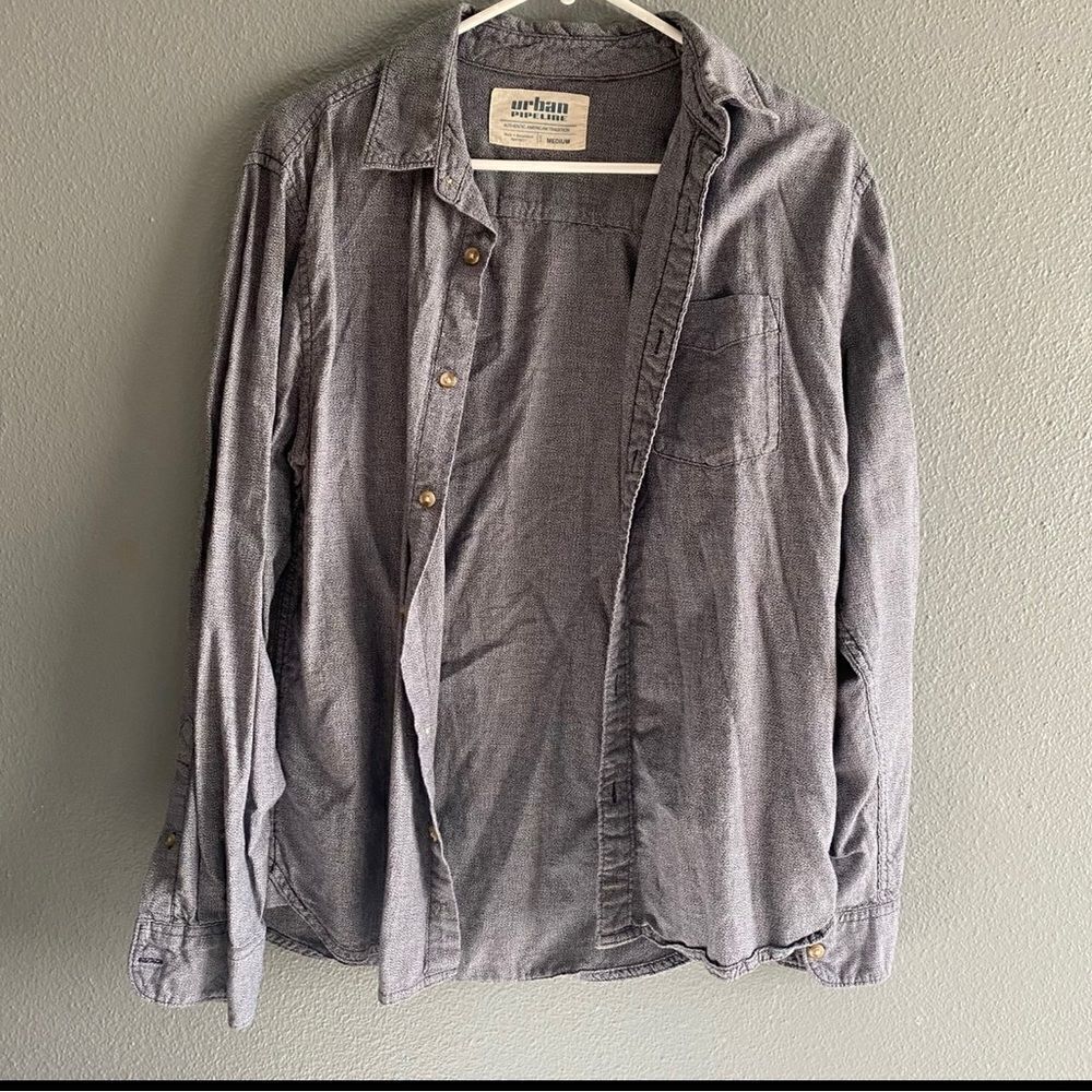 urban pipeline medium men’s blue long sleeve button up